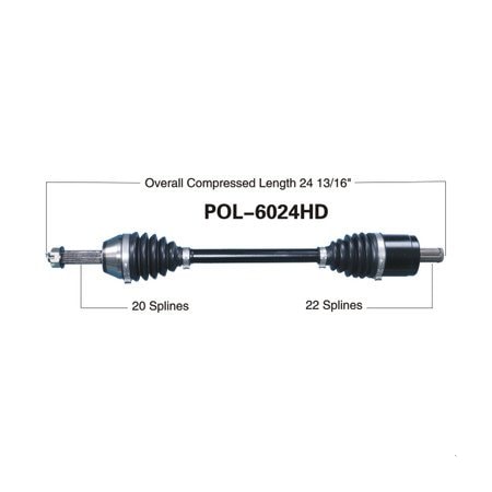 Wide Open Heavy Duty CV Axle for POL HD FRONT L/R RANGER 500/700 EFI/CREW POL-6024HD